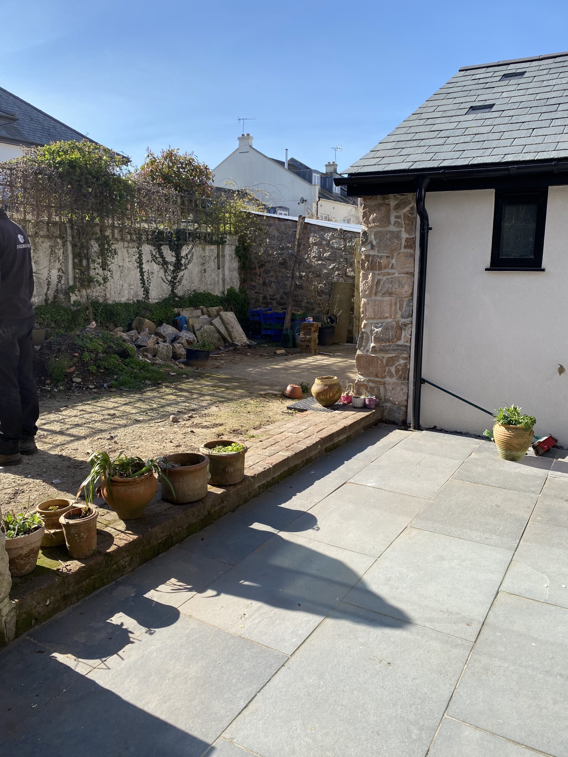 contemporary courtyard before from house