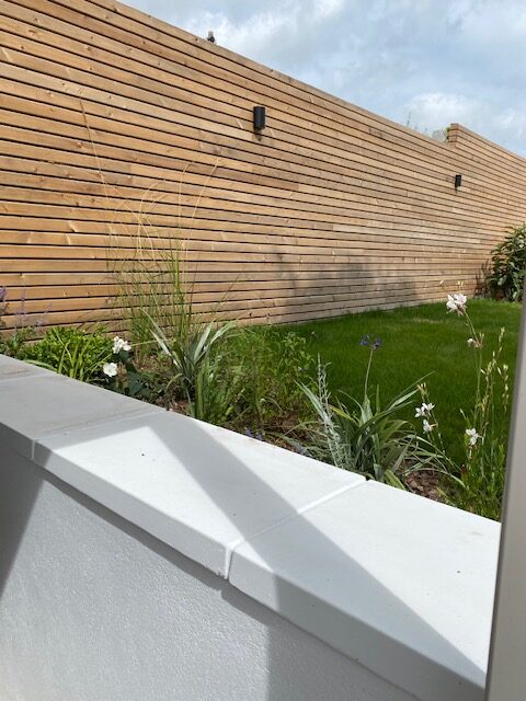 contemporary pool garden timber fencing