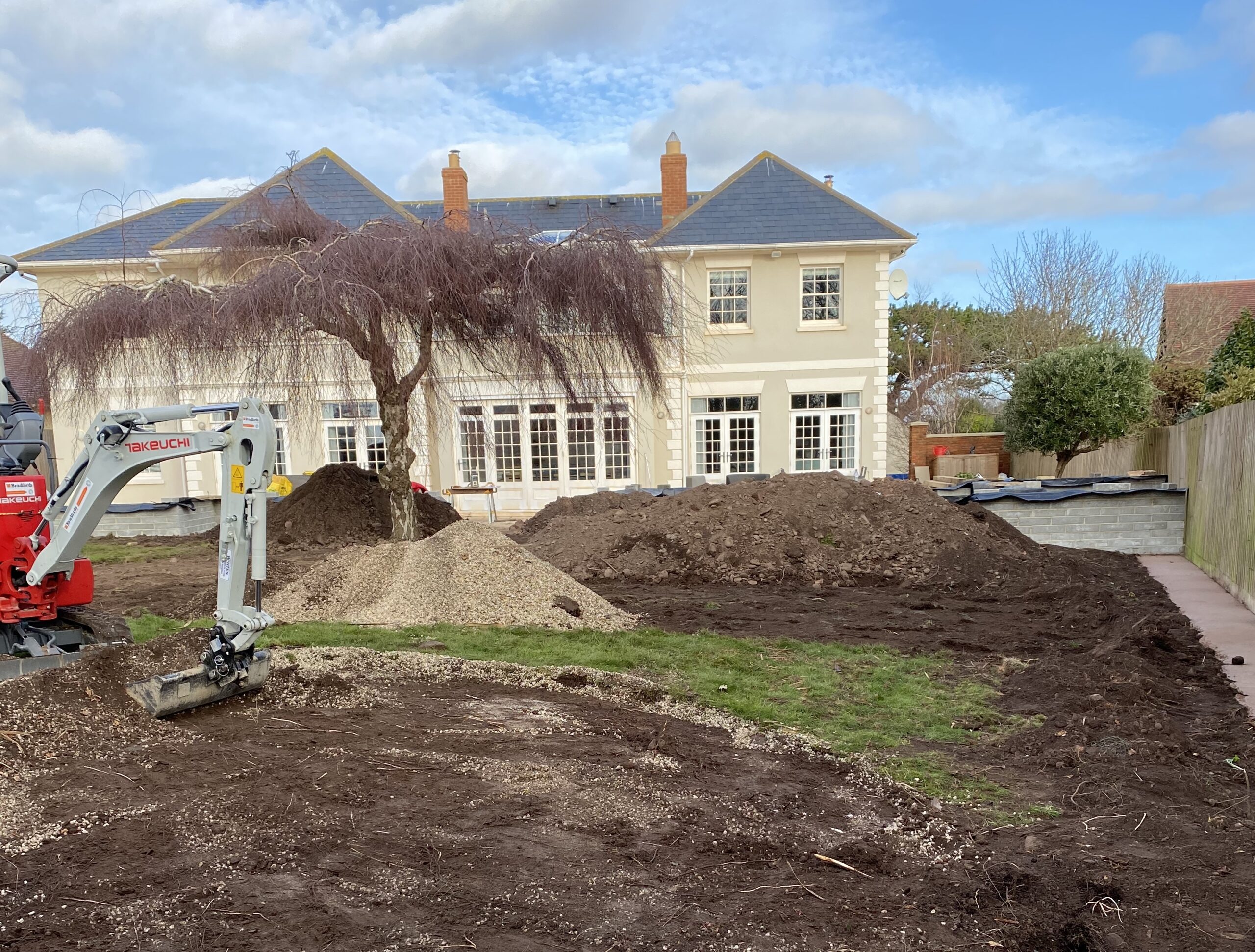 mediterranean garden before blank canvas
